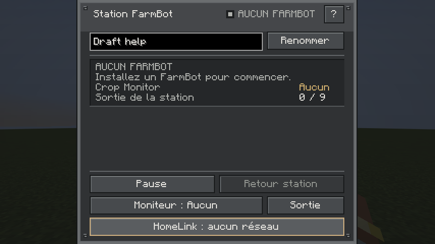 GUI de la FarmBot Station