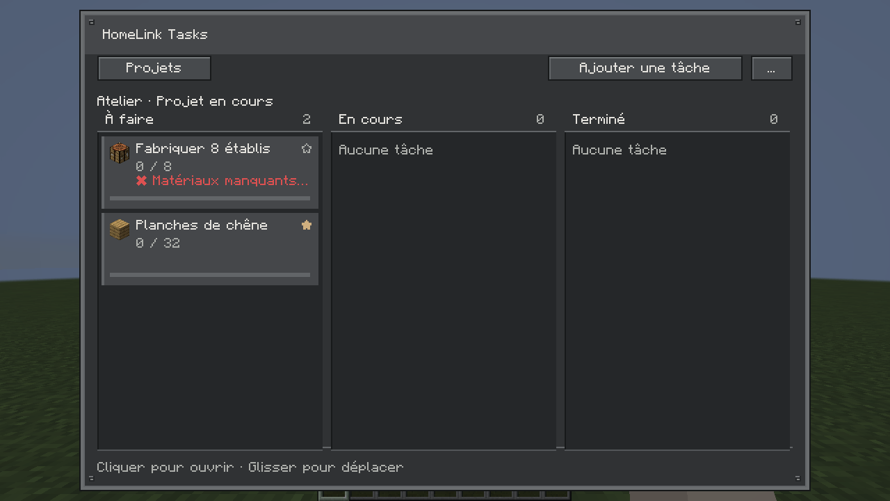 Tâches de craft